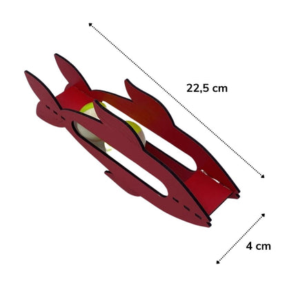 Kediler İçin Ahşap 2 Toplu Eğimli Sevimli Balık Şeklinde Eğitim Amaçlı Oyuncak